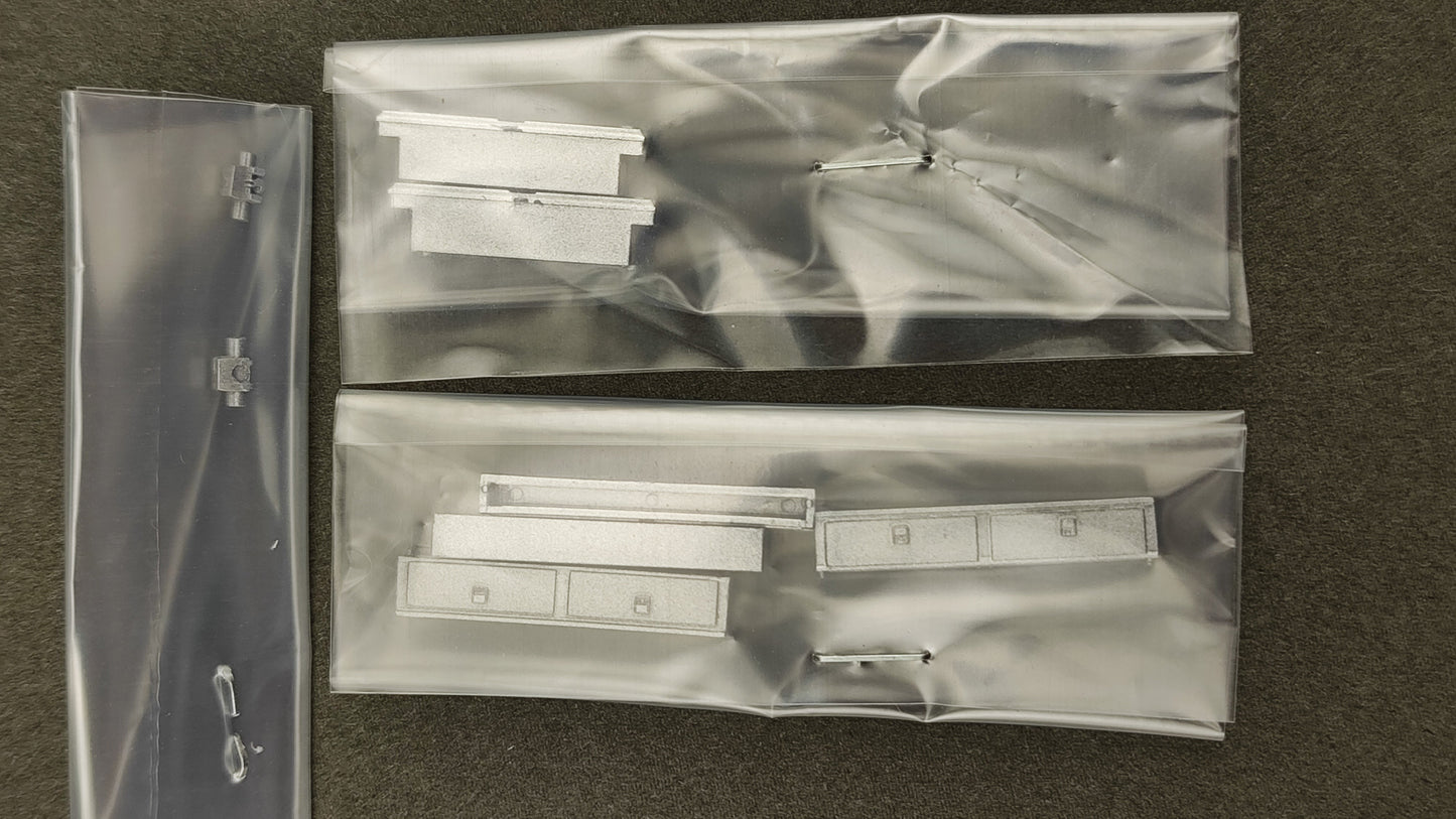 RPS 537 - 5250 . 68  Silver Toolbox Set Painted Matte Silver Consisting of (2) Crossover Toolboxes; (4) 7' Side Mount Toolboxes; (2) Simulated 4,000 lb. Electric Winch