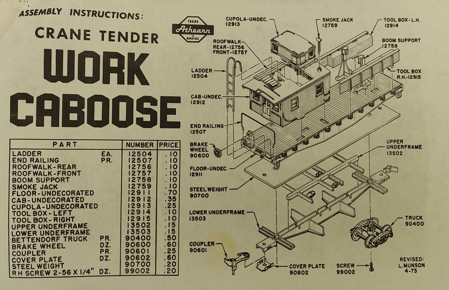 ATH 12507 Caboose End Railing