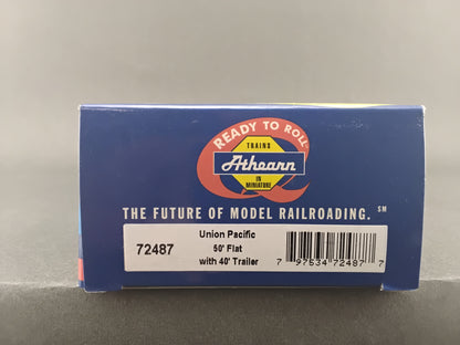 72487 Union Pacific 50' flat with 40' trailer