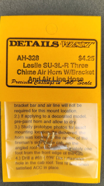 DW AH 328  Air Horn: Leslie Low Profile SU-3L-R - HO Scale