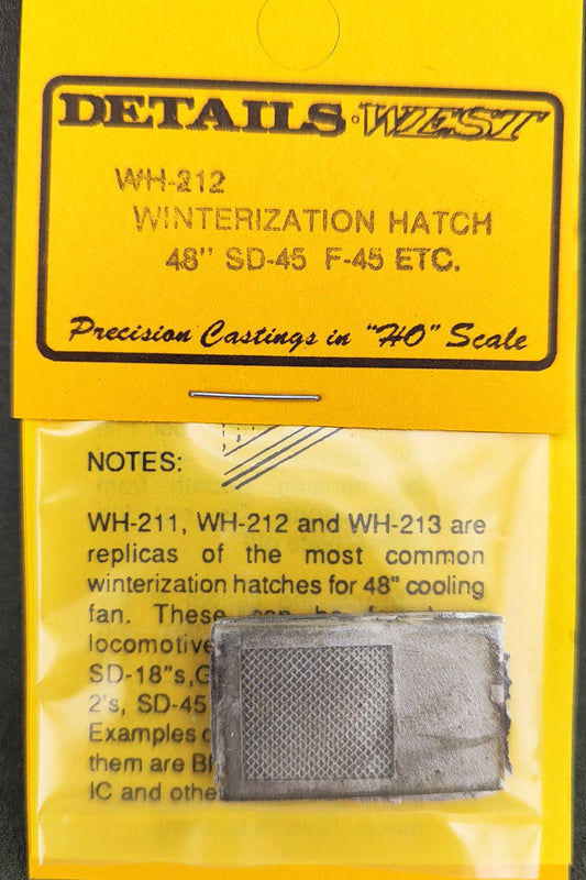 DW WH 212  Winterization Hatch 48" SD45s F 45s GP18's HO Scale