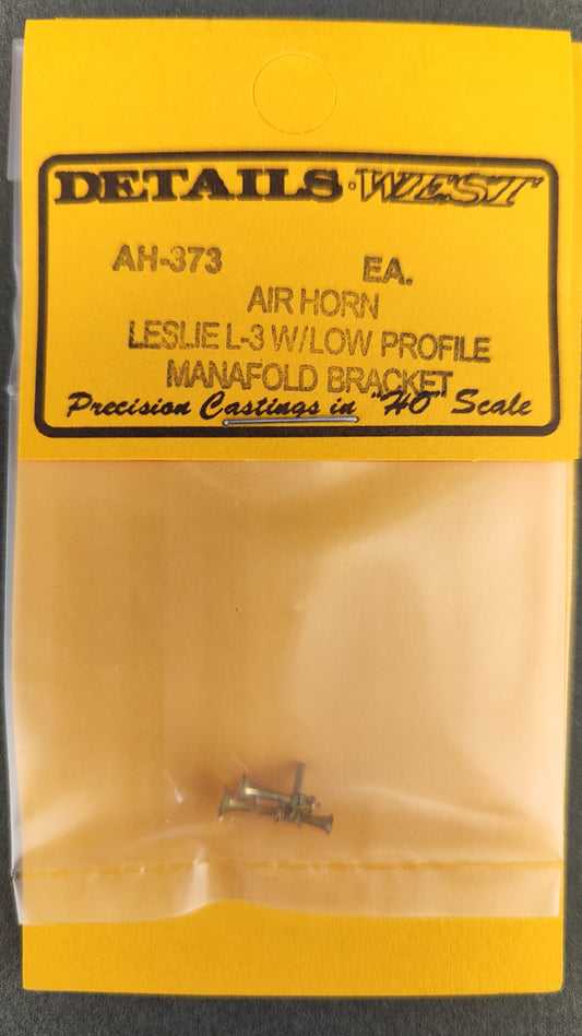 DW AH 373  Air Horn, Leslie L-3 w/ Low Profile Manafold Bracket - HO Scale