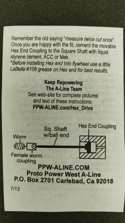 PPW 12032 Coupling Kit Universal Hex Drive