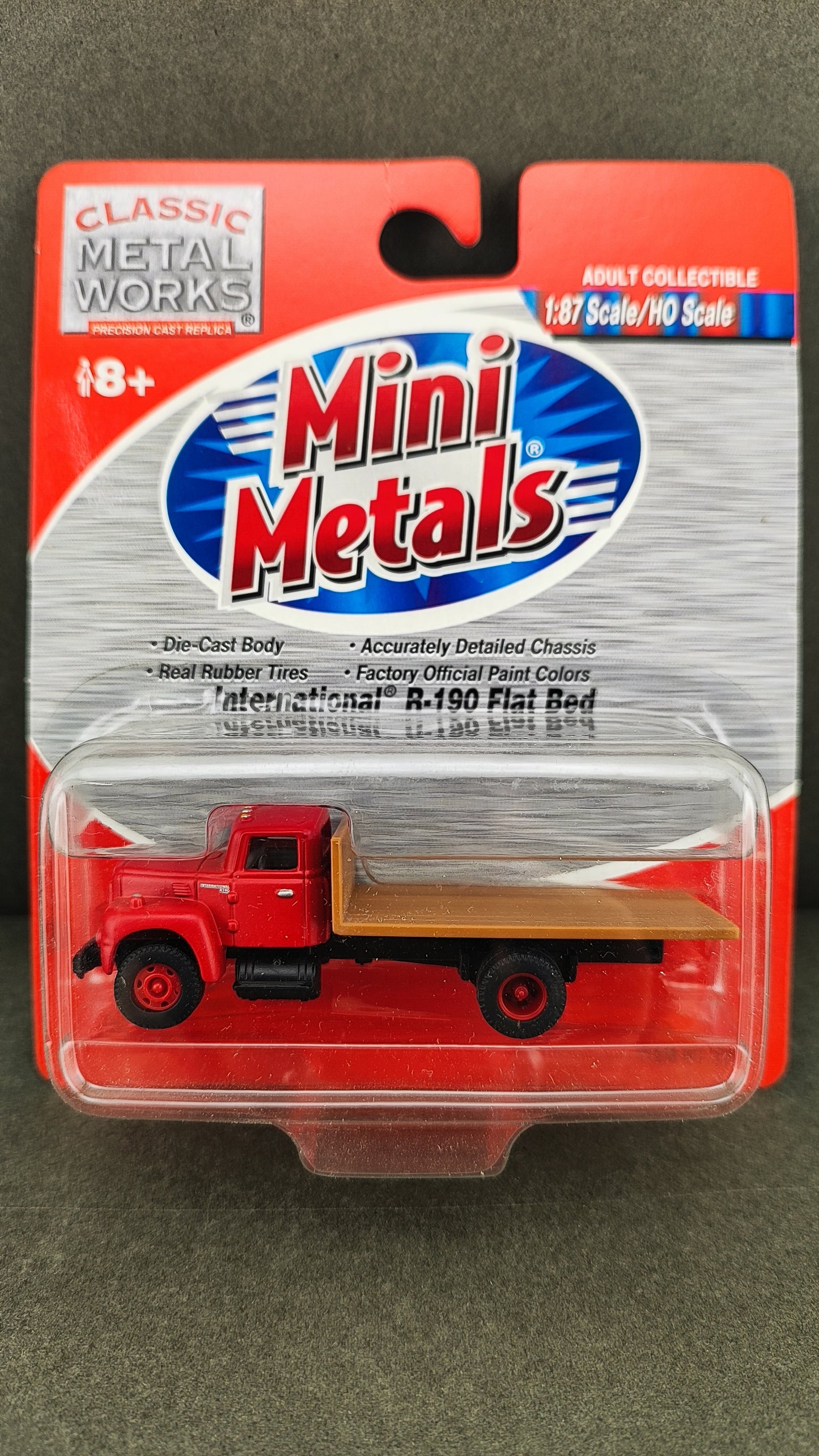 MM 30157 HO Mini Metals Red 1950s Intl R 190 Flat Bed Truck