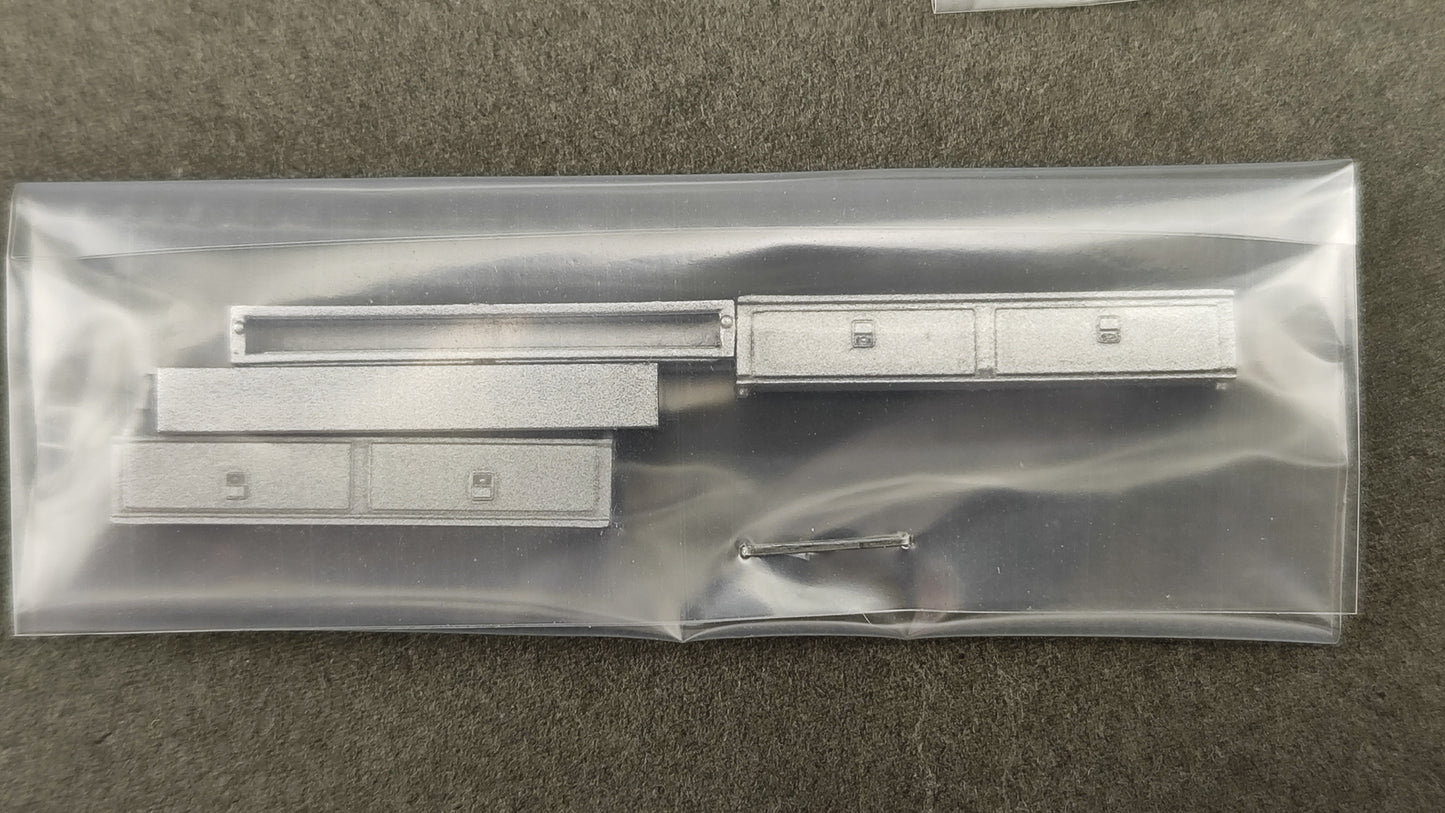RPS 537 - 5250 . 68  Silver Toolbox Set Painted Matte Silver Consisting of (2) Crossover Toolboxes; (4) 7' Side Mount Toolboxes; (2) Simulated 4,000 lb. Electric Winch