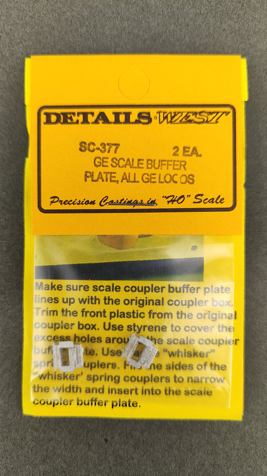 DW - SC - 377 SCALE GE SCALE BUFFER PLATE, ALL GE LOCOS  2 EA.