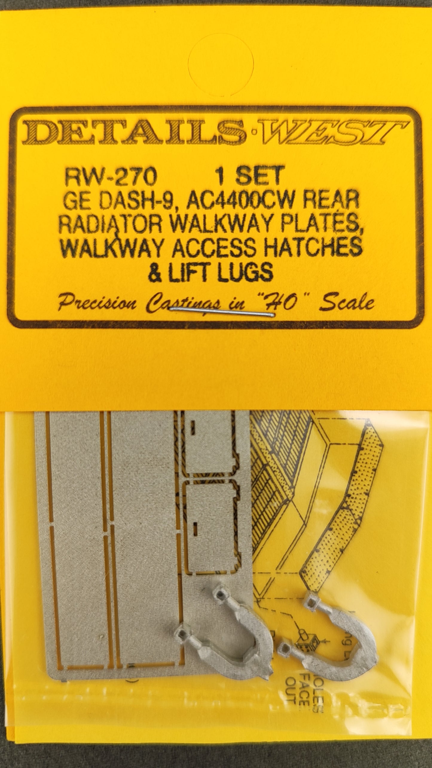 DW RW 270  Rear Radiator Walkway Plates Access Hatches HO Scale