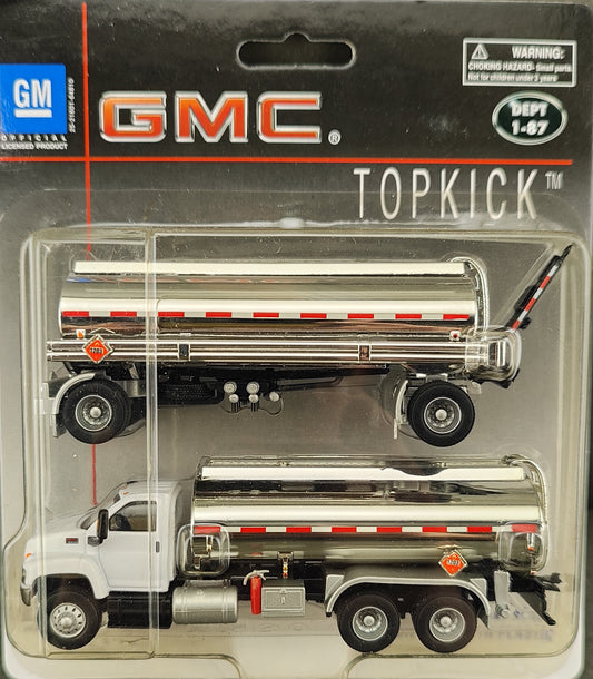 Bol 3018-76     GMC cab (White)  Boley Depart. 1-87 vehicles double tanker