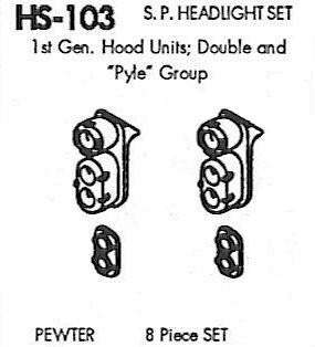 #DW-HS-103 	SP Headlight Set: "Pyle" Double End, GP9 1 Set