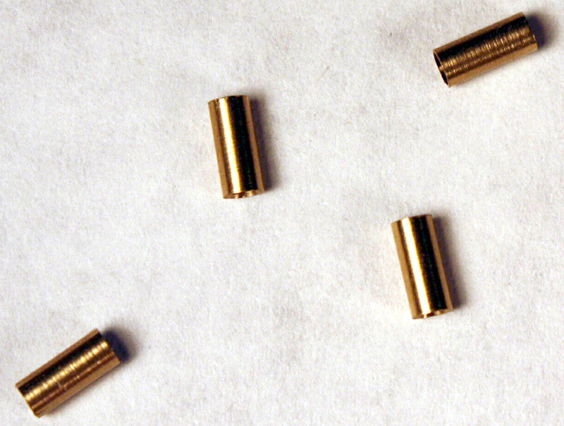 #12053 - Brass Sleeve - size   2mm ID X 3/32" OD X 7/32" long (4 ea) Used to convert 3/32 " ID flywheels to fit 2mm motor shafts.