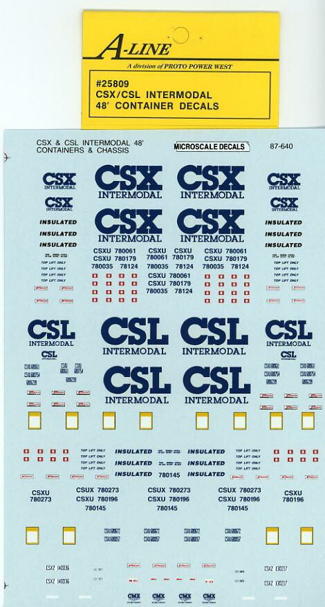 PPW 25809 CSX CSL Intermodal white container does 4 through 48 ft – PPW ...