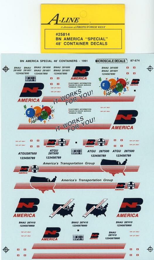 25814 - BN America "Special Scheme" (White Containers - does 3-48 ft)