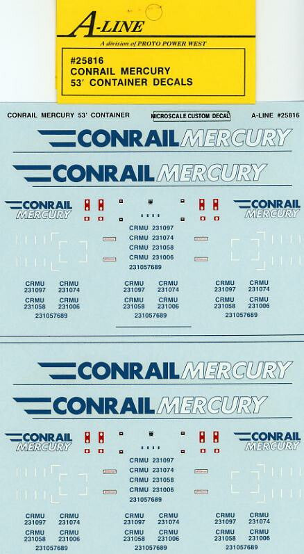#25816 - Conrail Mercury 53 ft (Gray Containers - does 3-53 ft)