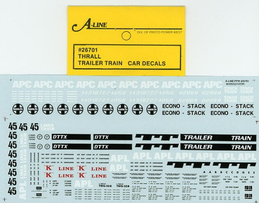 26701 - TTX, TTX/APL, TTX/APC, TTX/K-LINE & TTX Santa Fe Applications - Yellow Cars