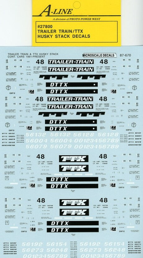 27800 - TTX (Old & New Logos for Single Cars, Enough for 4) Yellow Car