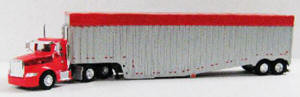 #T-SPT-3053 		Peterbilt 386 Day Cab  Tractor w/Tarped Possum Belly Trailer -Tiger Lines