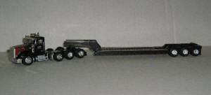 #T-SPT-3142 		Peterbilt 367 w/3-Axle Lowboy Trailer - Black Jack