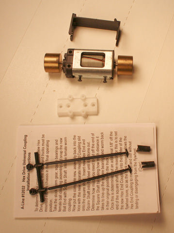 #70323 - Athearn Genesis Can Motor with hex flywheels installed, 18x38  (includes a pair of #12032 Universal Hex Drive couplings)   Additional #12032 Hex couplings sold seperately
