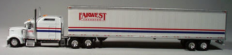 #T-8011         	Farwest Kenworth W900L with 86 in Sleeper/53 ft Dry Van)