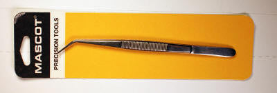 #HT-107 - Tweezers-sharp point-curved 6" long