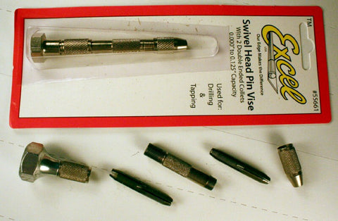 #HT-110  Pin vise and handle    holds drill sizes  0 -.125 in.   0 - 3.175 mm