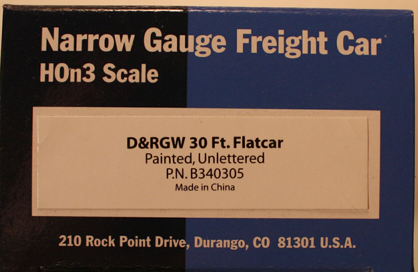 BM B340305 30' flat car unlettered new in box