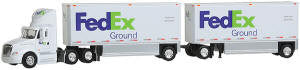 T SP  130 International Prostar Day Cab with Drop Dble Trailers FedEx Grd