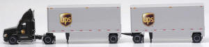 #T-SP-161      Freightliner Cascadia day cab/ 28ft drop frame dble trlers - UPS