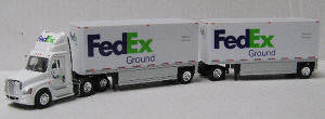 #T-SPT-3127   		Freightl Cascadia Day Cab w/2 28 ft Drop Deck Trlers-- FedEx