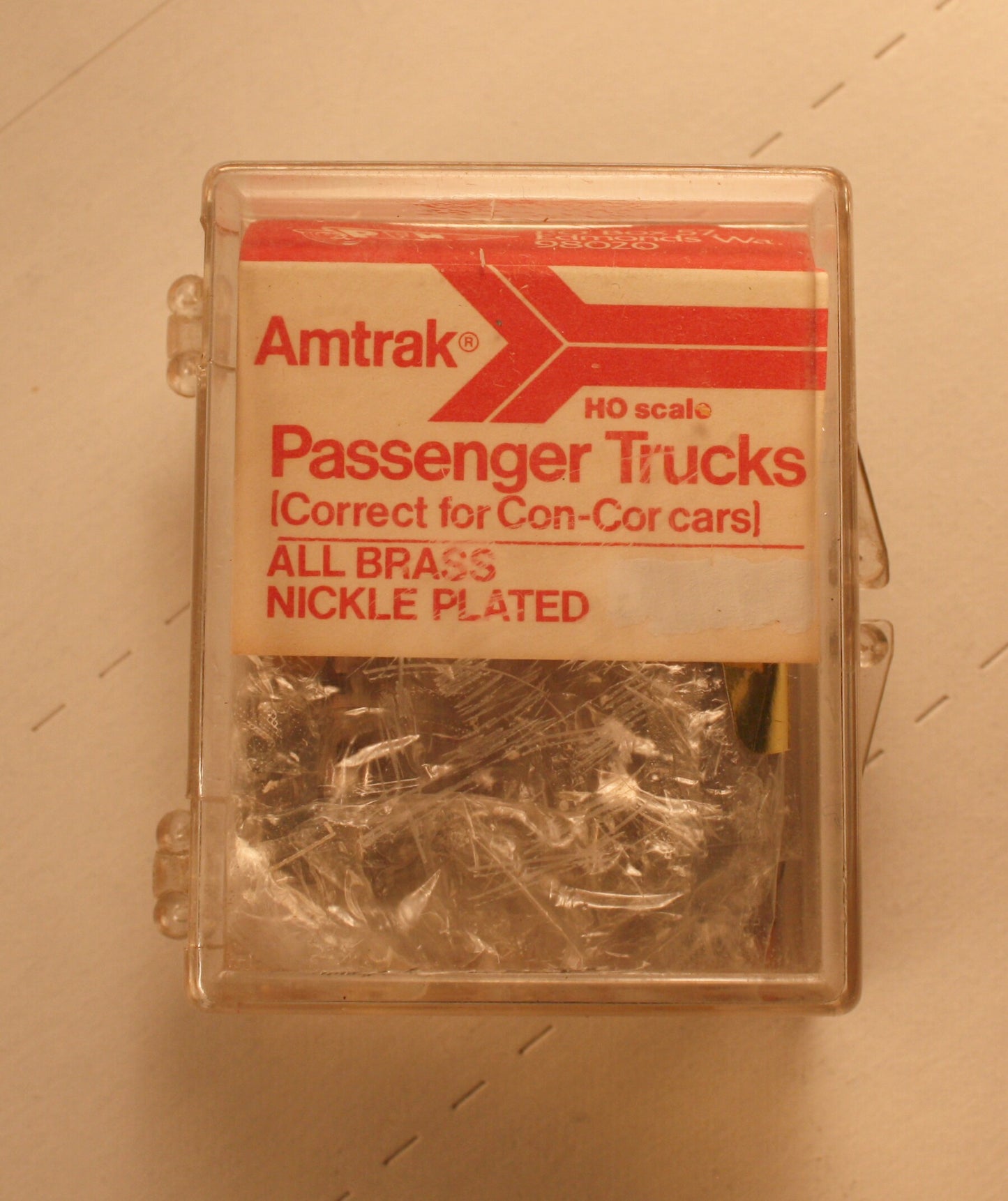 PFM - 101   Amtrak 2-axle passenger trucks (sold as pair) brass/nickel plated