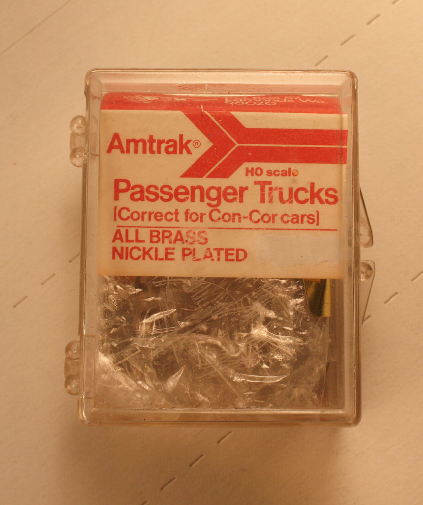 PFM-101   Amtrak 2-axle passenger trucks (sold as pair) brass/nickel plated