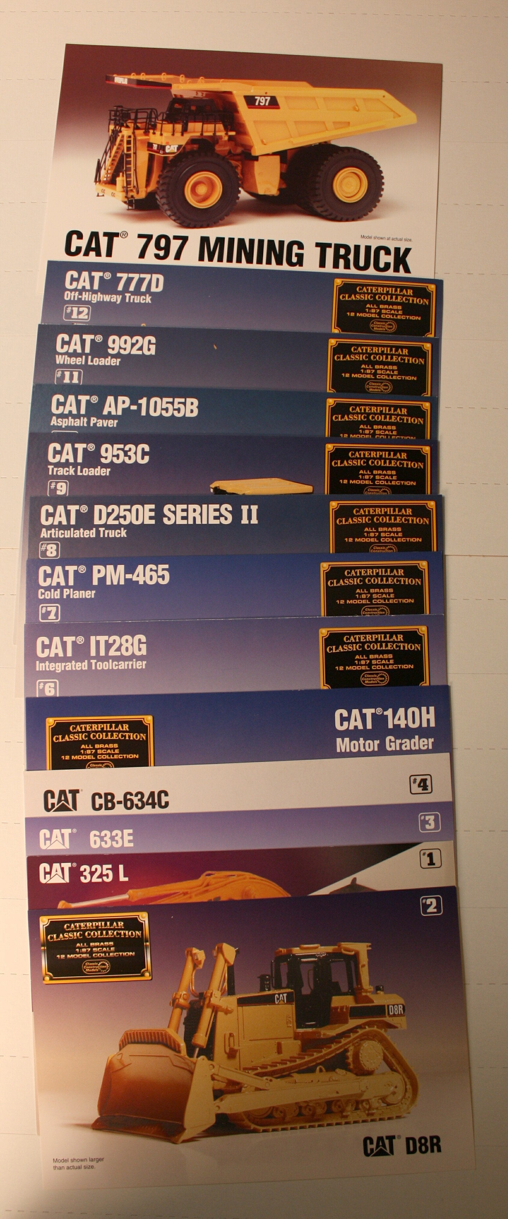 CCM Classic Construction Models Collector Info Cards Set 12 cards doub ...