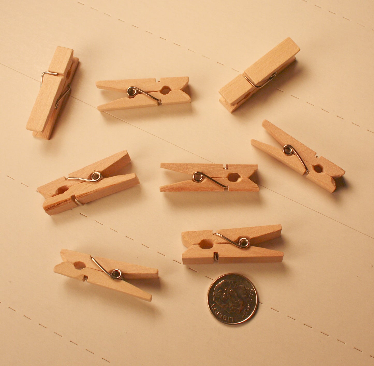 HT - 123    Mini Wood Clothespins (pkg - 20)