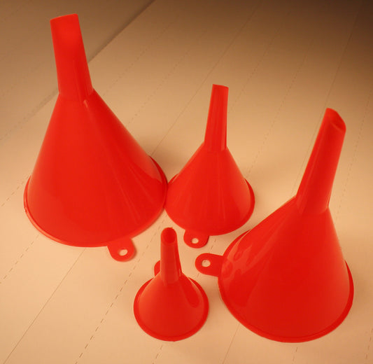 HT - 112  Funnel 4-pc set   sizes 4", 3 1/4", 2 1/2", 1 1/2" opening