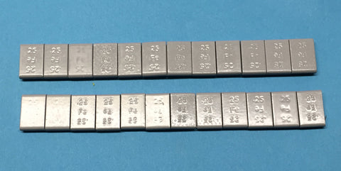 #13003 - 24 ea Steel 1/4 oz pieces (1/2" x 3/4" x 5/32")