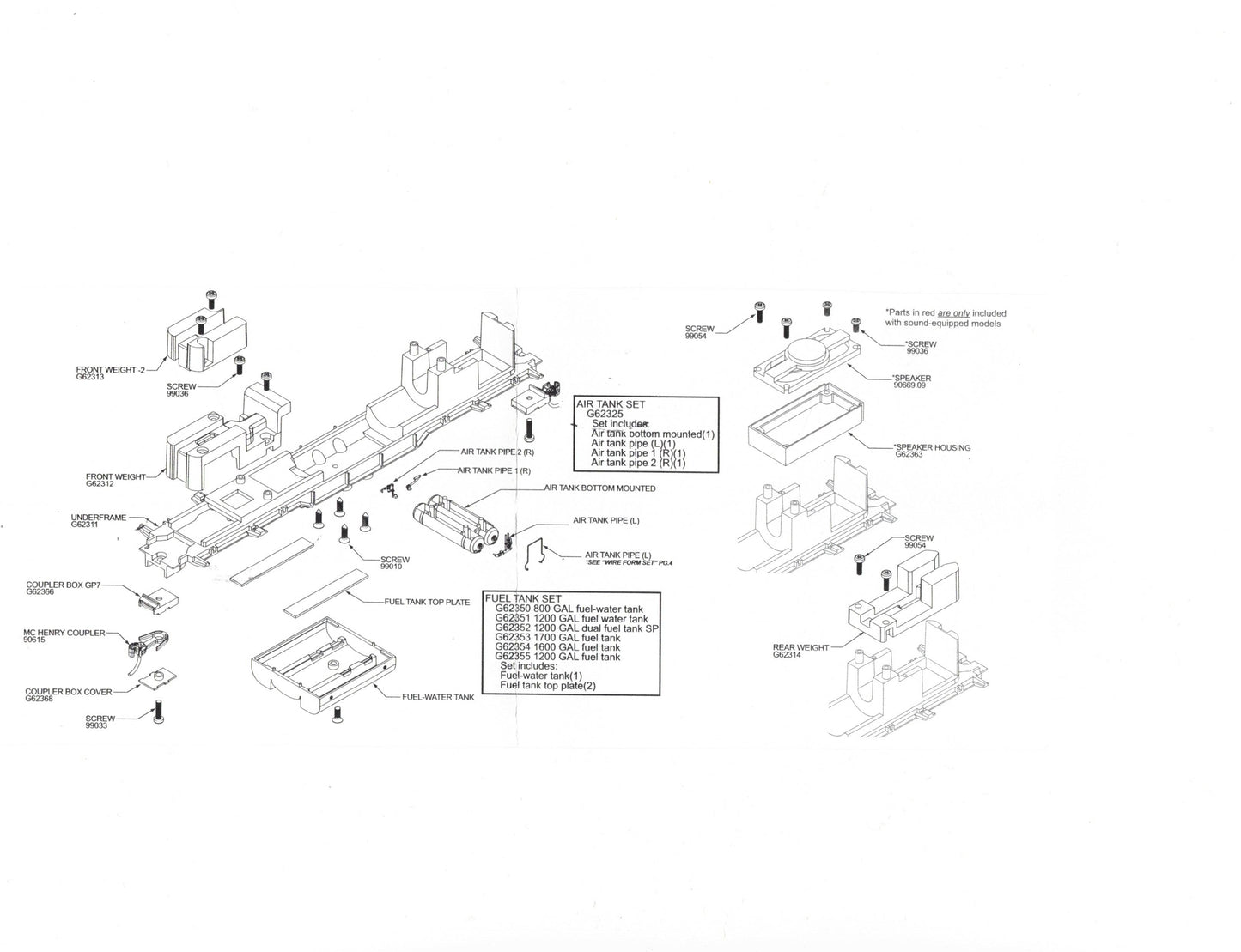 Ath-92020 - Athearn Genesis Complete GP7/GP9 Chassis (also fits Front Range GP 7/9 body and original Athearn GP 9 shell)